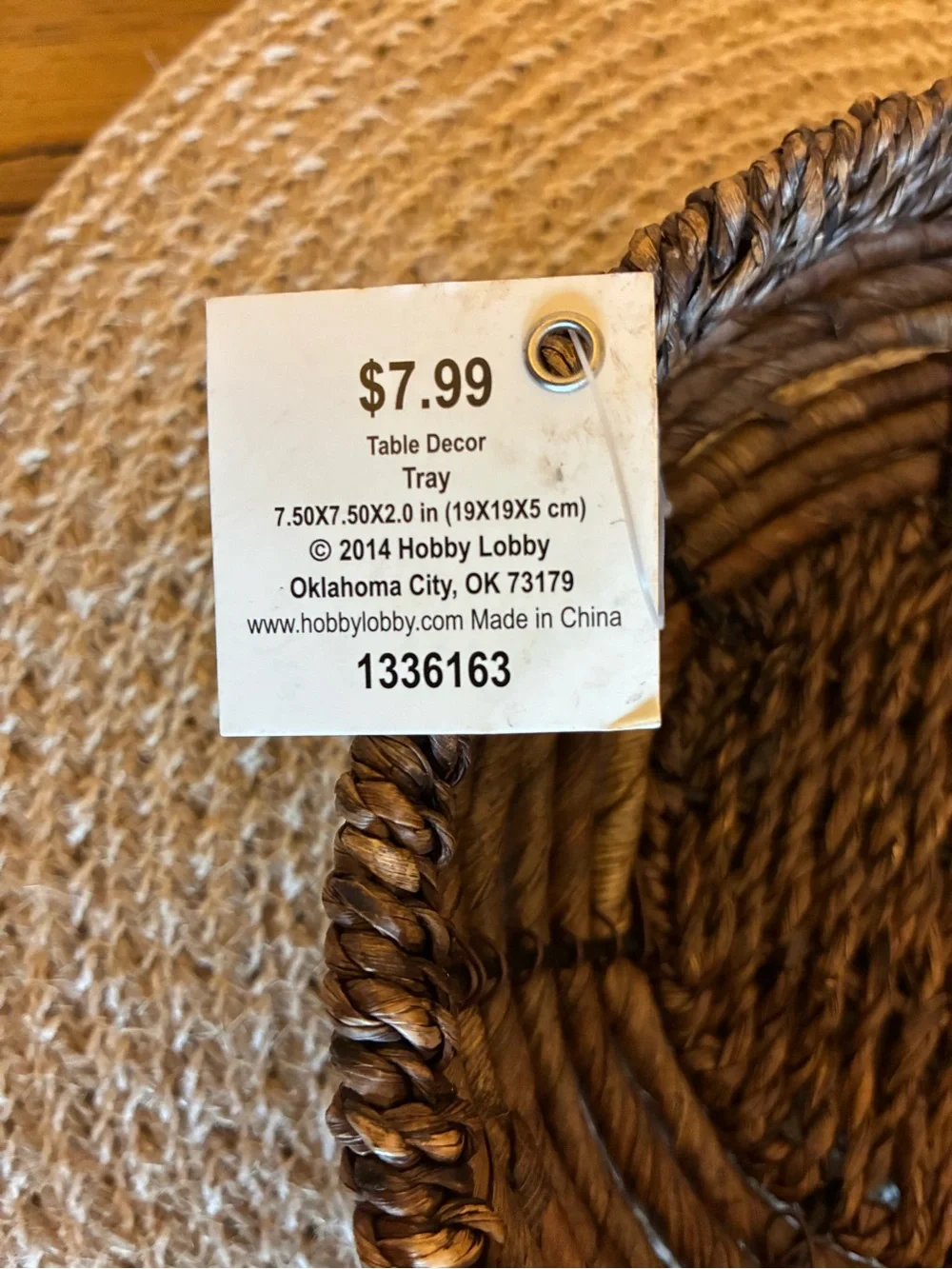 Hobby Lobby Decor Set of 2 Charcoal Gray/White Birdcage & Dark Brown Tray/Basket